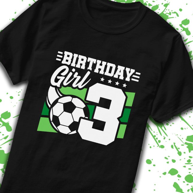 Camiseta Cumpleaños de Fútbol Chica de 3 años tercer cumple (Subido por el creador)