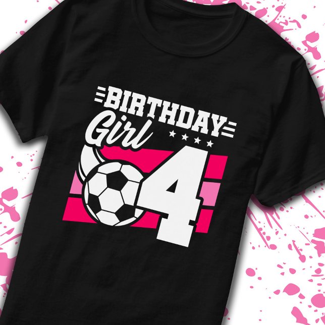 Camiseta Cumpleaños de Fútbol Chica de 4 años cuarto cumple (Subido por el creador)