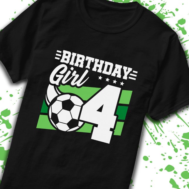 Camiseta Cumpleaños de Fútbol Chica de 4 años cuarto cumple (Subido por el creador)