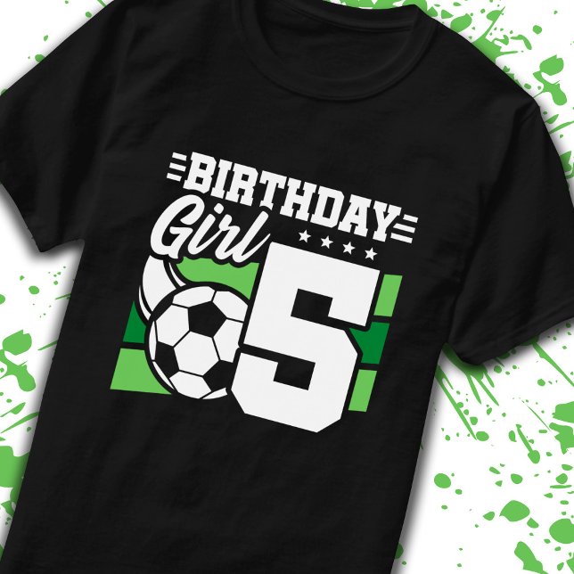 Camiseta Cumpleaños de Fútbol Chica de 5 años quinto cumple (Subido por el creador)