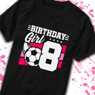 Camiseta Cumpleaños de Fútbol Chica de 8 años octavo cumple