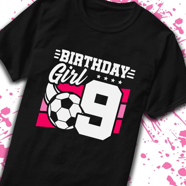 Camiseta Cumpleaños de Fútbol Chica de 9 años Noveno cumple (Subido por el creador)