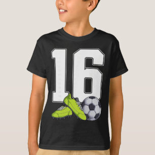 Camiseta Cumpleaños de fútbol número 16 para chicos de 16 a