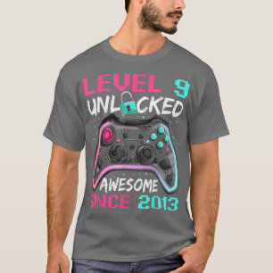 Camiseta Cumpleaños de Gamer Boy, 9 años asombroso desde 20