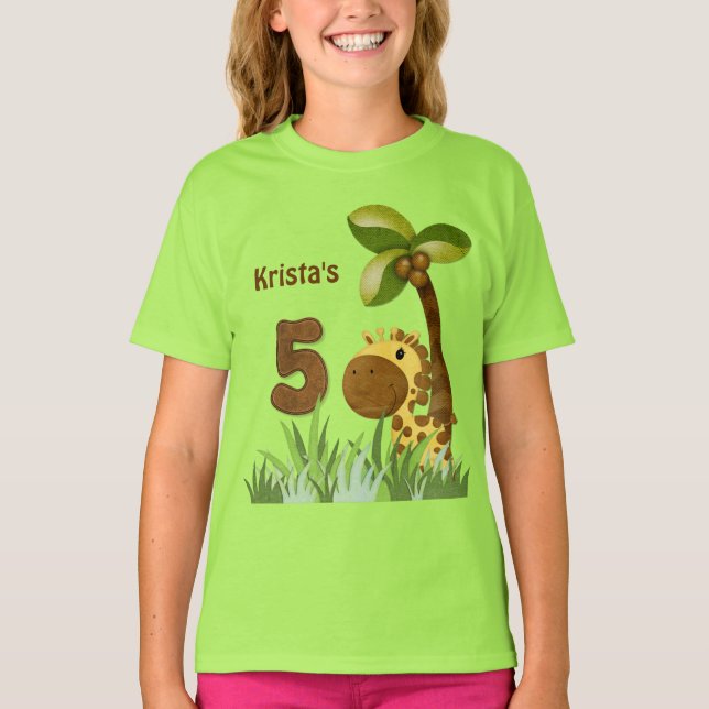 Camiseta Cumpleaños de Giraffe (Anverso)