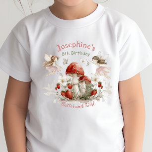 Camiseta cumpleaños de hada caprichosa jardín revolotea y g
