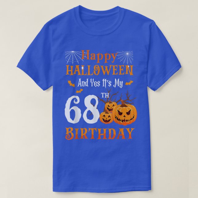 Camiseta Cumpleaños de Halloween 68 años Pump de Papa Nana  (Diseño del anverso)