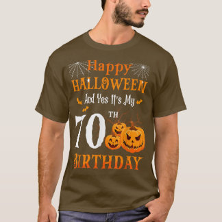Camiseta Cumpleaños de Halloween, 70 años, Bomba de Papa Na