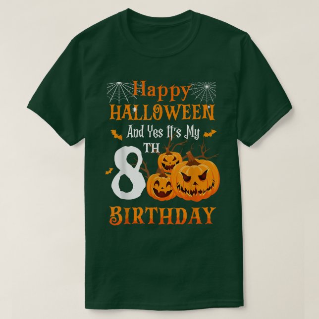 Camiseta Cumpleaños de Halloween 8 años Octava Fiesta Calab (Diseño del anverso)