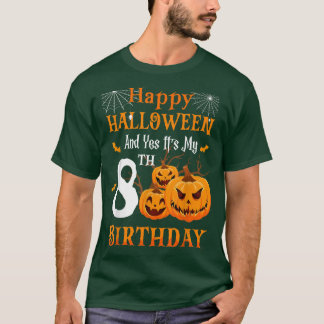 Camiseta Cumpleaños de Halloween 8 años Octava Fiesta Calab