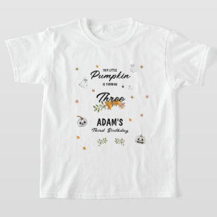 Camiseta Cumpleaños de Halloween de Calabacita para cualqui