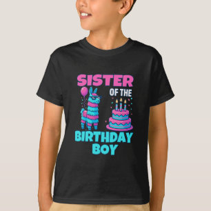 Camiseta Cumpleaños de hermana niño llama piñata fiesta fam