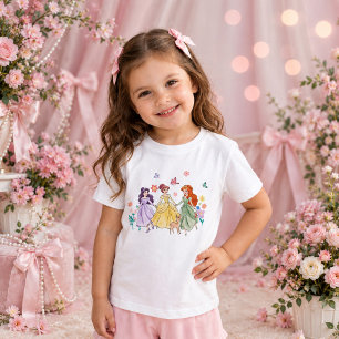 Camiseta Cumpleaños de hermanas princesas florales lindas