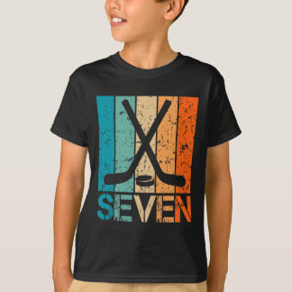 Camiseta Cumpleaños de Hockey número 7 para niño o niña de