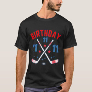 Camiseta Cumpleaños de hockey sobre hielo once cumpleañero 