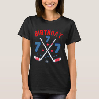Camiseta Cumpleaños De Hockey Sobre Hielo Siete Niño 7 Años
