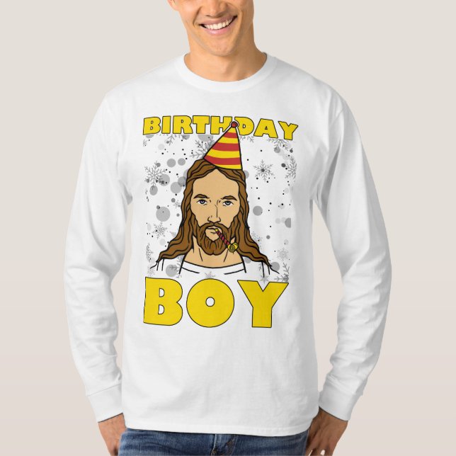 Camiseta Cumpleaños de Jesús del muchacho del cumpleaños (Anverso)