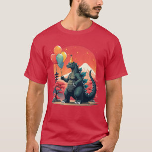 Camiseta Cumpleaños de Kaiju Japón Chica de fiesta de cumpl