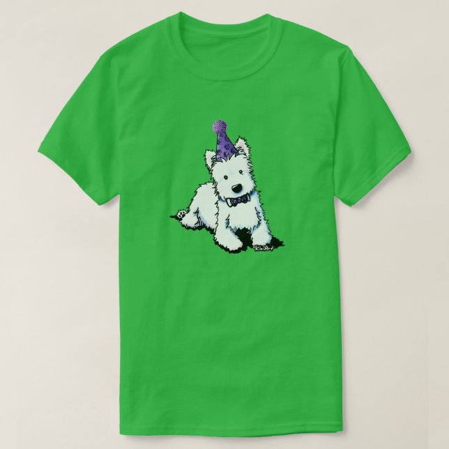 Camiseta Cumpleaños de KiniArt Westie (Diseño del anverso)