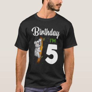 Camiseta Cumpleaños de Koala Quinto Chica de 5 años Koalas