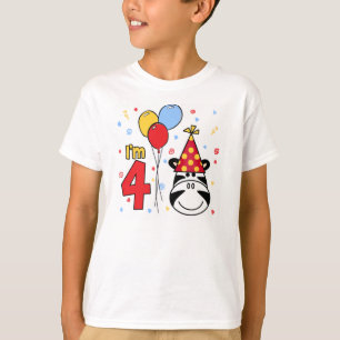 Camiseta Cumpleaños de la cara de la cebra 4to