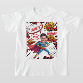 Camiseta Cumpleaños de la Caricatura de Superhéroes
