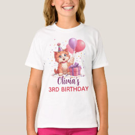 Camiseta Cumpleaños de la celebración del Gato Kitty
