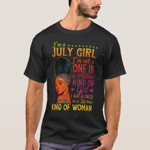 Camiseta Cumpleaños de la Chica de julio Melanin Black Afo 