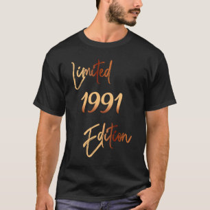 Camiseta Cumpleaños de la Chica de Mujeres Edición 1991 30t