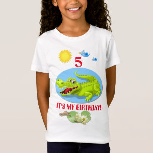 Camiseta Cumpleaños de la Edad de los Cocodrilos Sonrientes