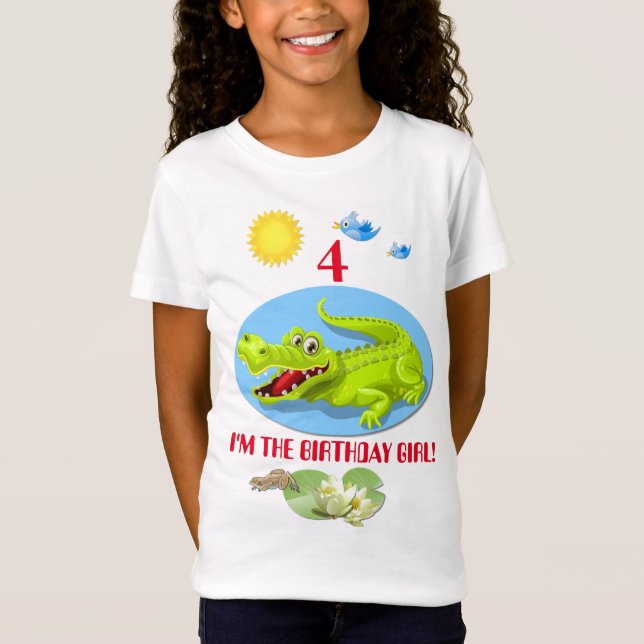 Camiseta Cumpleaños de la Edad de los Cocodrilos Sonrientes (Anverso)