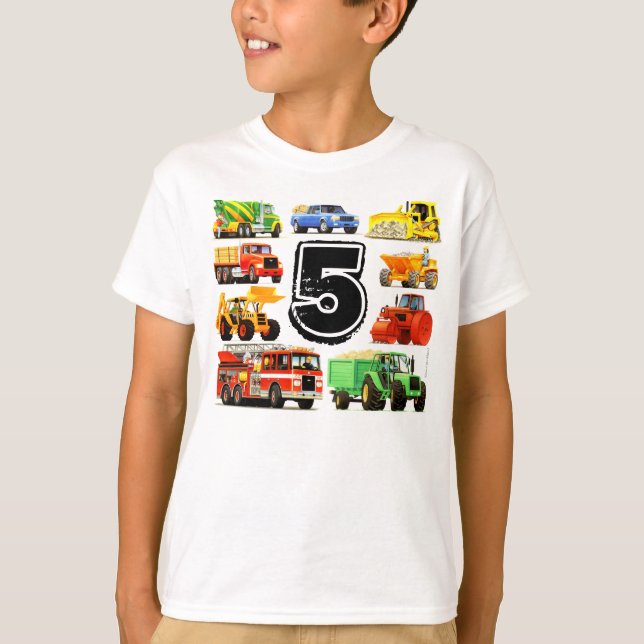 Camiseta Cumpleaños de la edad de los niños 5to de los (Anverso)