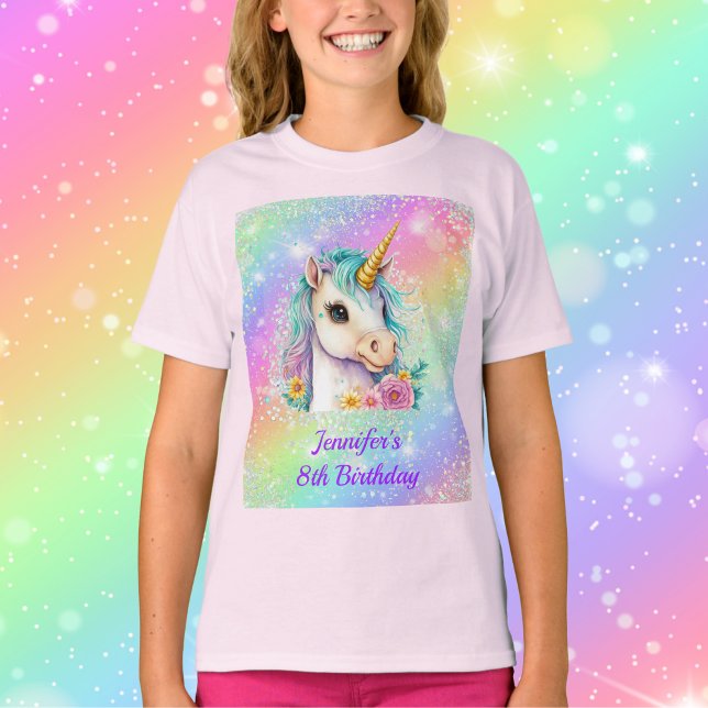 Camiseta Cumpleaños de la espuma arcoiris magra unicornio (Subido por el creador)