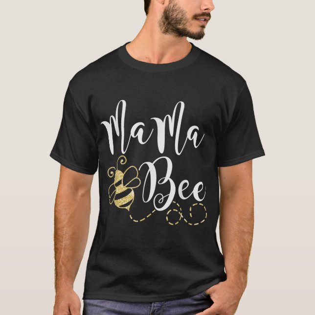 Camiseta Cumpleaños de la familia Bee Mama Bee Mom (Anverso)
