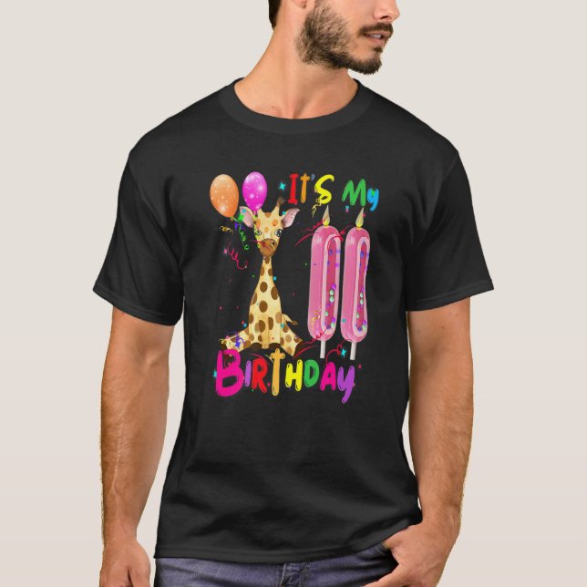 Camiseta Cumpleaños de la jirafa es mi undécimo cumpleaños  (Anverso)