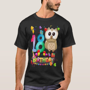 Camiseta Cumpleaños de la lechuza 18 años 18º cumpleaños de