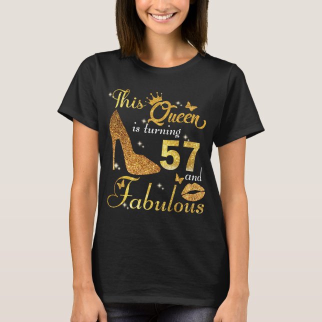 Camiseta Cumpleaños de la mujer de 57 años (Anverso)