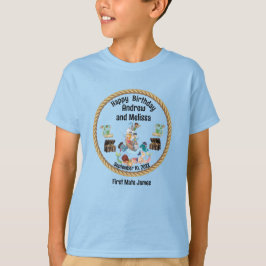 Camiseta Cumpleaños de la Pirata y la Sirena para los niños
