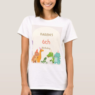 Camiseta Cumpleaños de la princesa dinosaurio caprichosa