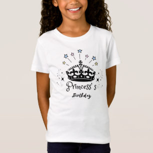 Camiseta Cumpleaños de la Princesa - Vieja Corona Retro Min