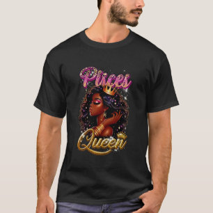 Camiseta Cumpleaños de la Reina de Piscis Reina Negra Chica