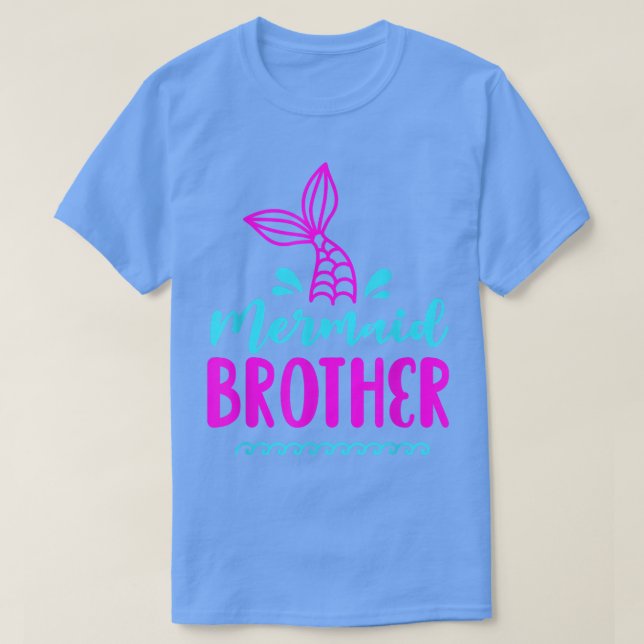 Camiseta Cumpleaños de la sirena Hermano que está a la altu (Diseño del anverso)