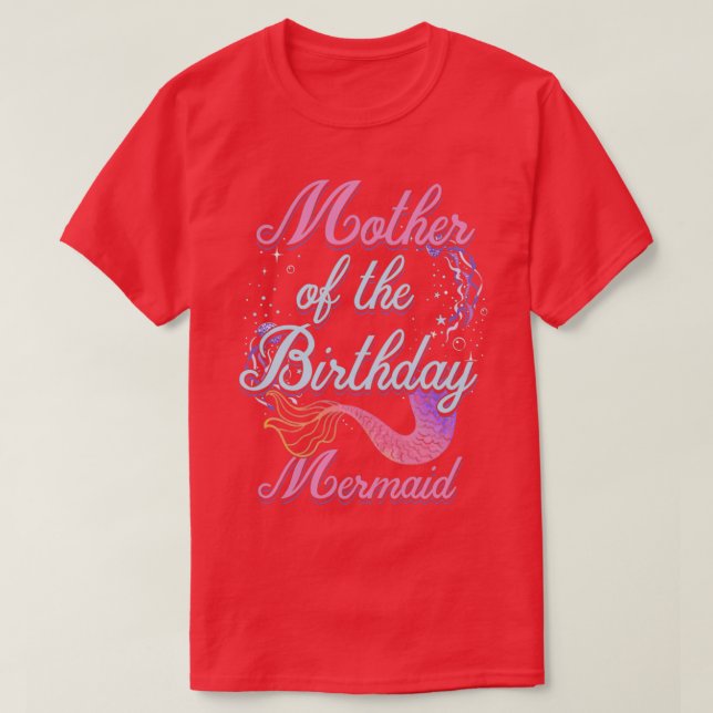 Camiseta Cumpleaños de la sirena, mamá 1 (Diseño del anverso)