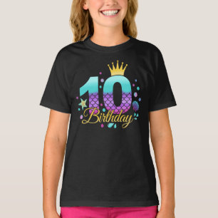 Camiseta Cumpleaños de la Sirenita 10 años
