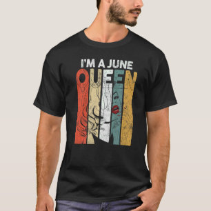 Camiseta Cumpleaños de la Vintage Soy Chica de Reina de Jun