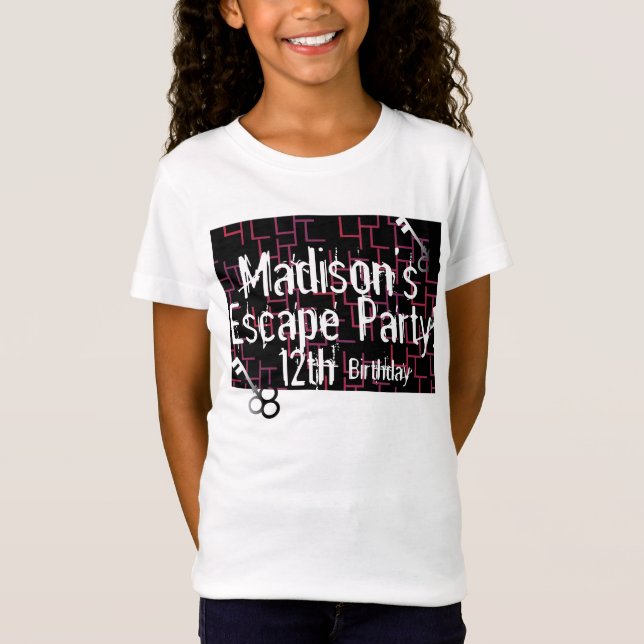 Camiseta Cumpleaños de laberinto de sala de escape  (Anverso)