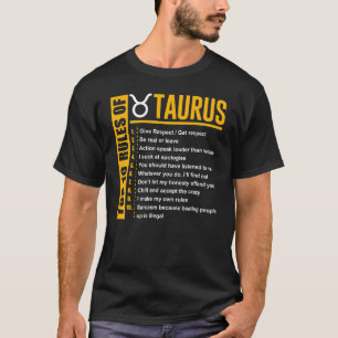 Camiseta Cumpleaños De Las 10 Principales Reglas De Taurus 