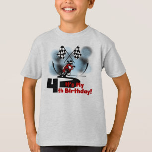 Camiseta Cumpleaños de las Carreras de la motocicleta 4to