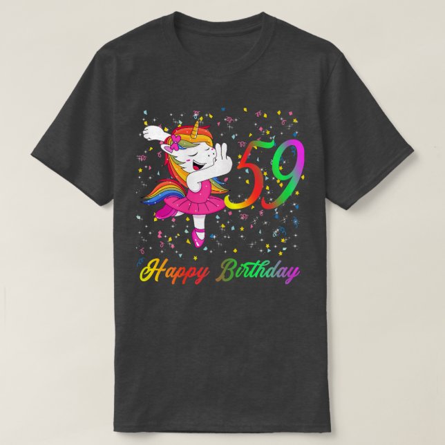 Camiseta Cumpleaños de las mujeres de 59 años, cumpleaños f (Diseño del anverso)