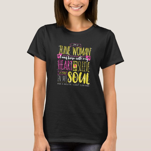 Camiseta Cumpleaños de las mujeres Junio Mes de nacimiento  (Anverso)